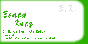 beata kotz business card